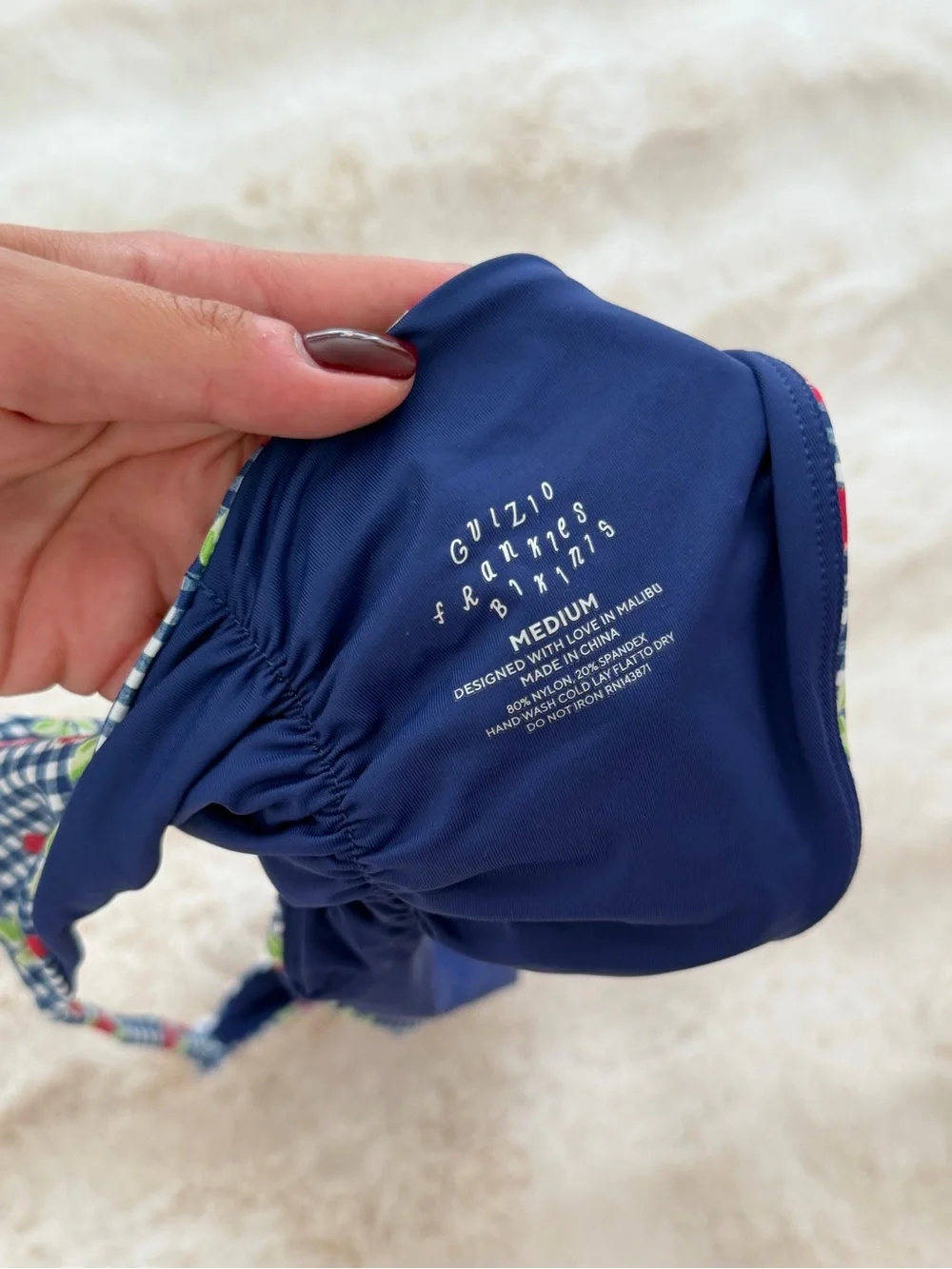 RARE Frankie's Bikinis x Danielle Guizio Blue Gingham Bikini Bottom